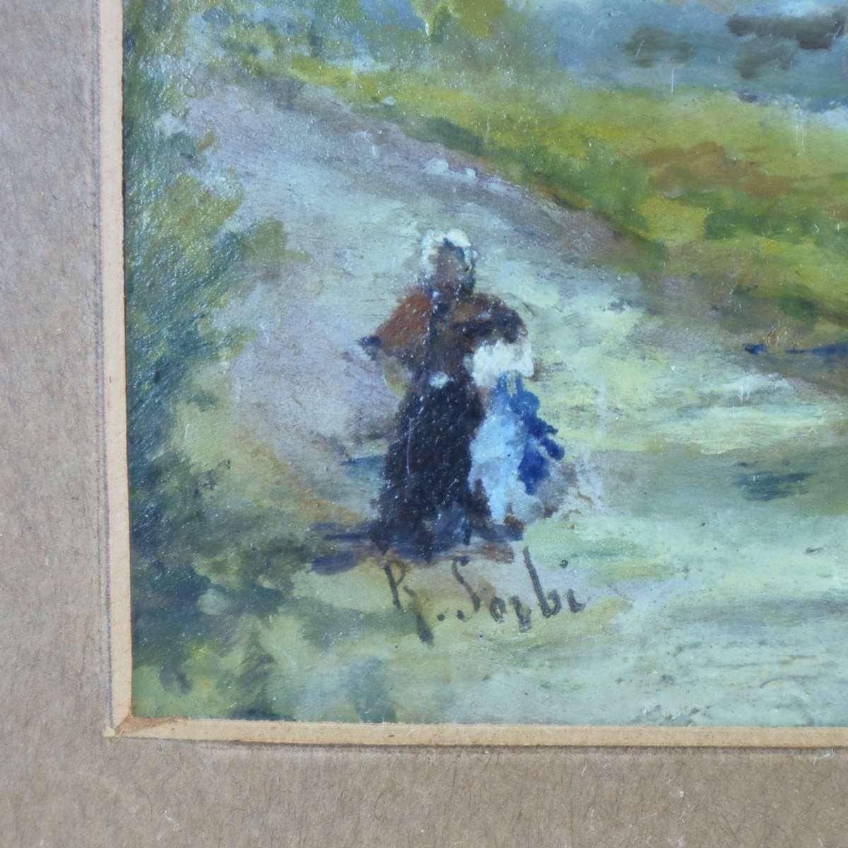 Schilderijen van Raffaello Sorbi, 2 stuks photo Kunst