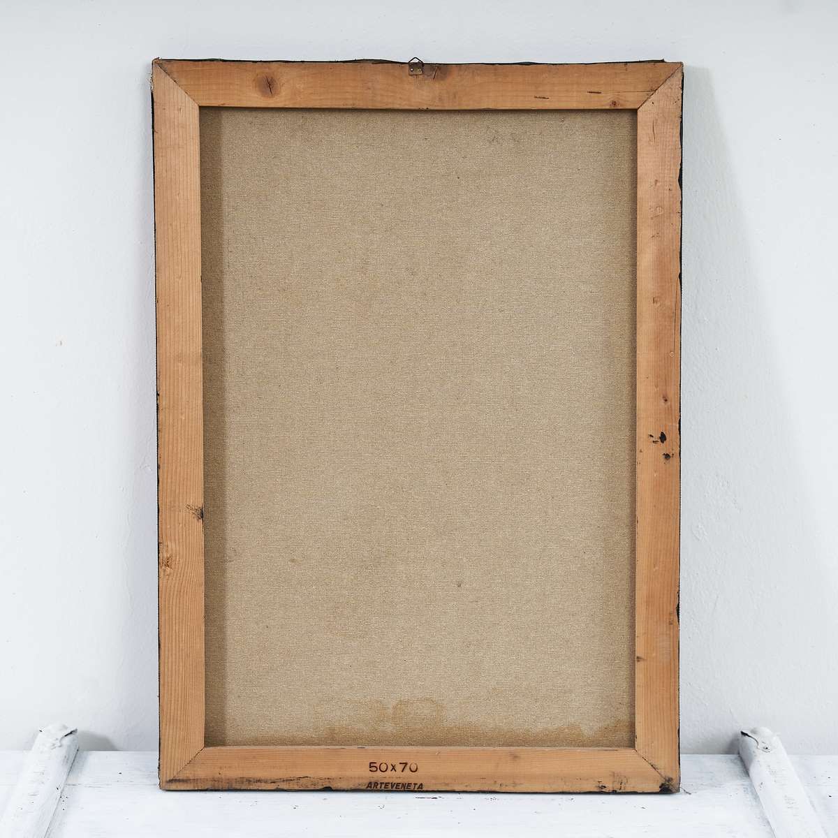 Olieverfschilderij Op Vintage Doek Met Artistieke Fotomontage, Jaren 1980 photo buy