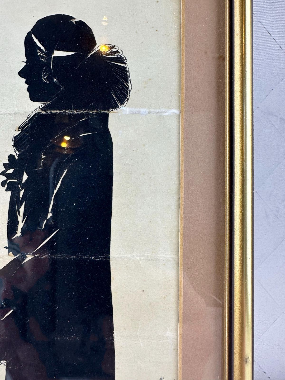 A Pair Of Silhouette Paper Cut Ladies By Artist Baron Scotford 1931 photo 149.0