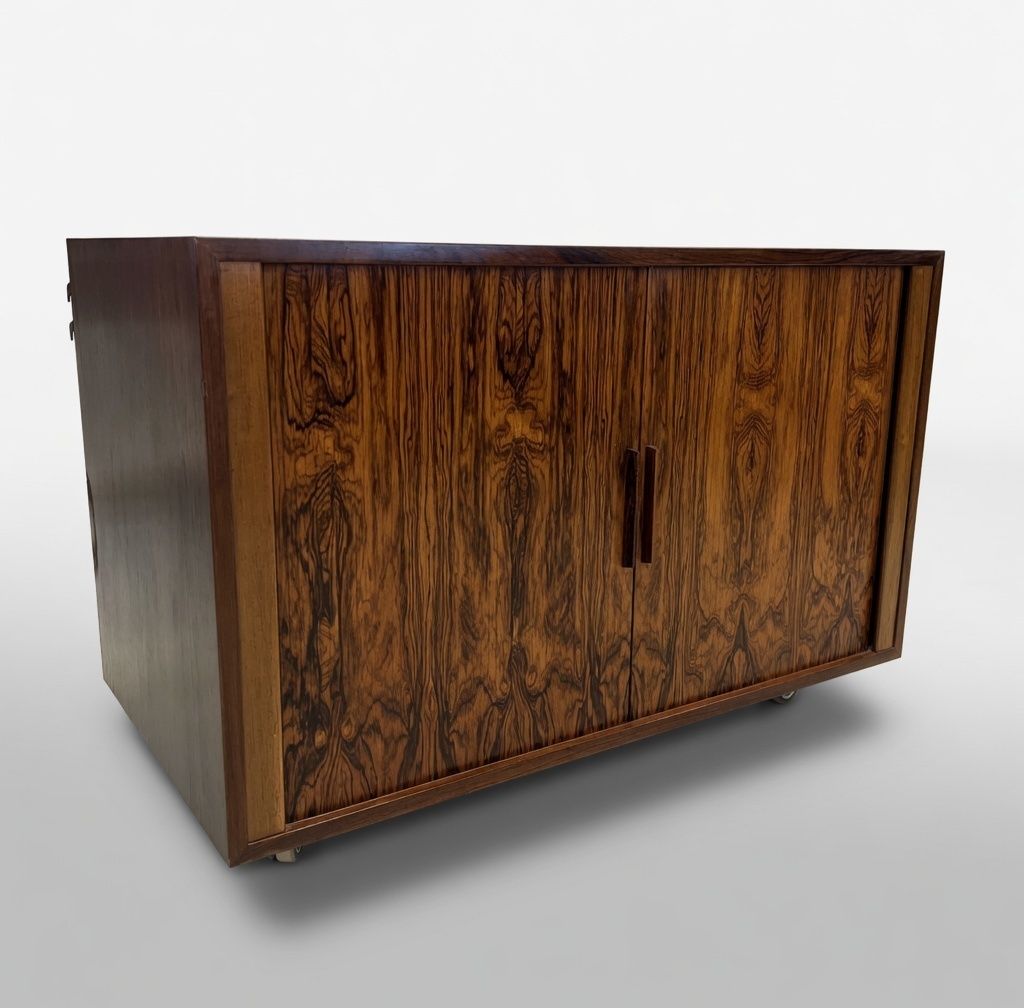 photo for sale Rosewood Tambour Cabinet By Kai Kristiansen For Feldballes