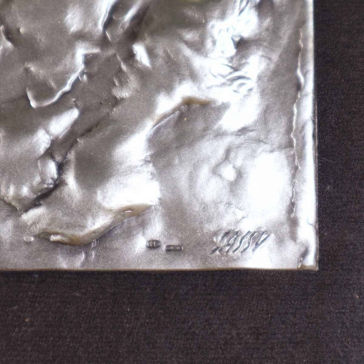 Elegant Silver Bas Relief By Aligi Sassu (200 Grams Of 925 Silver) photo vinterior