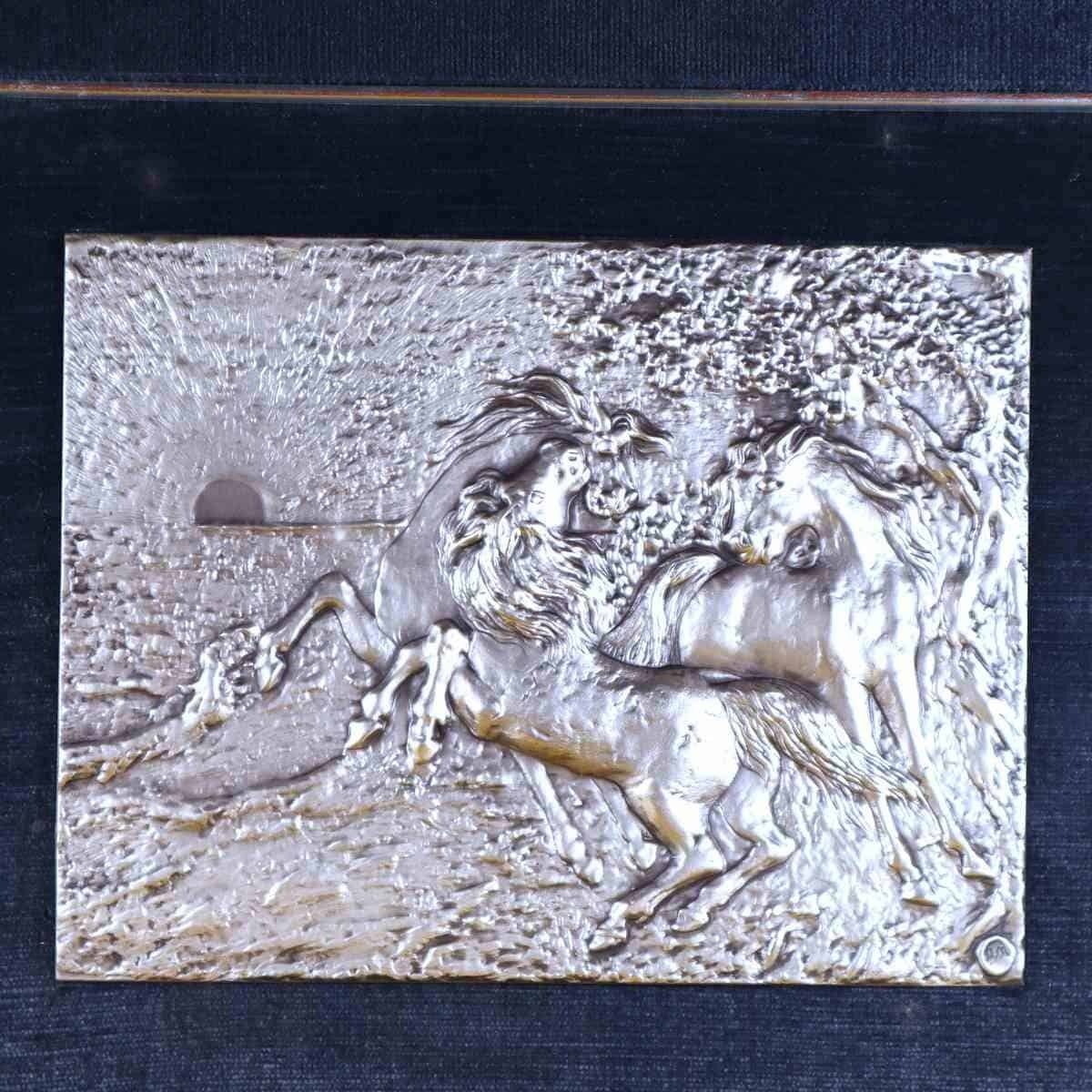 Elegant Silver Bas Relief By Aligi Sassu (200 Grams Of 925 Silver) photo furniture