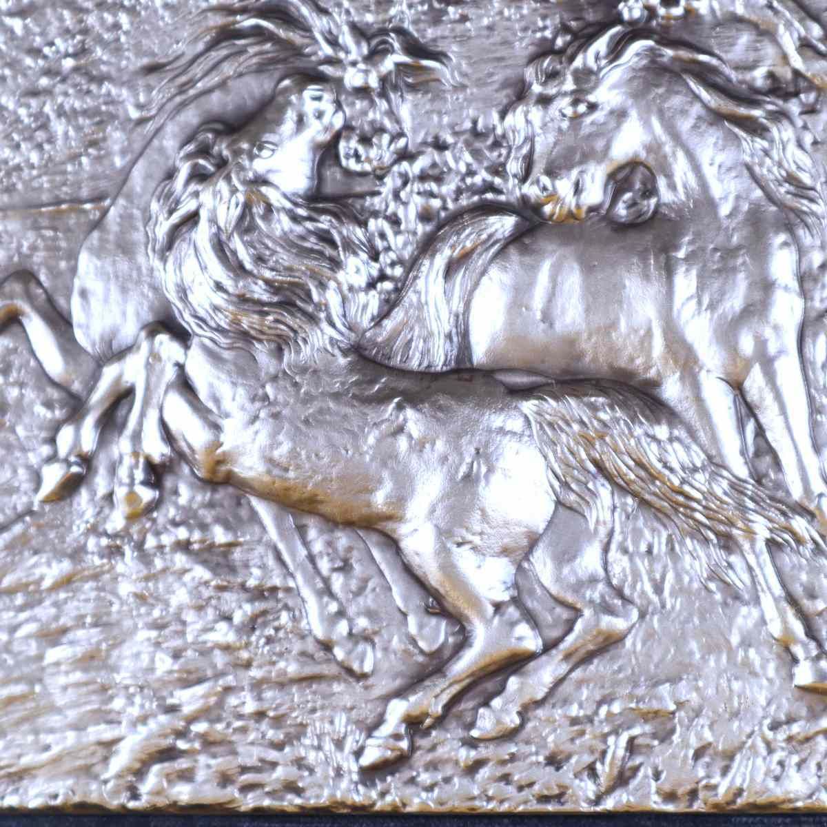 Elegant Silver Bas Relief By Aligi Sassu (200 Grams Of 925 Silver) photo Art