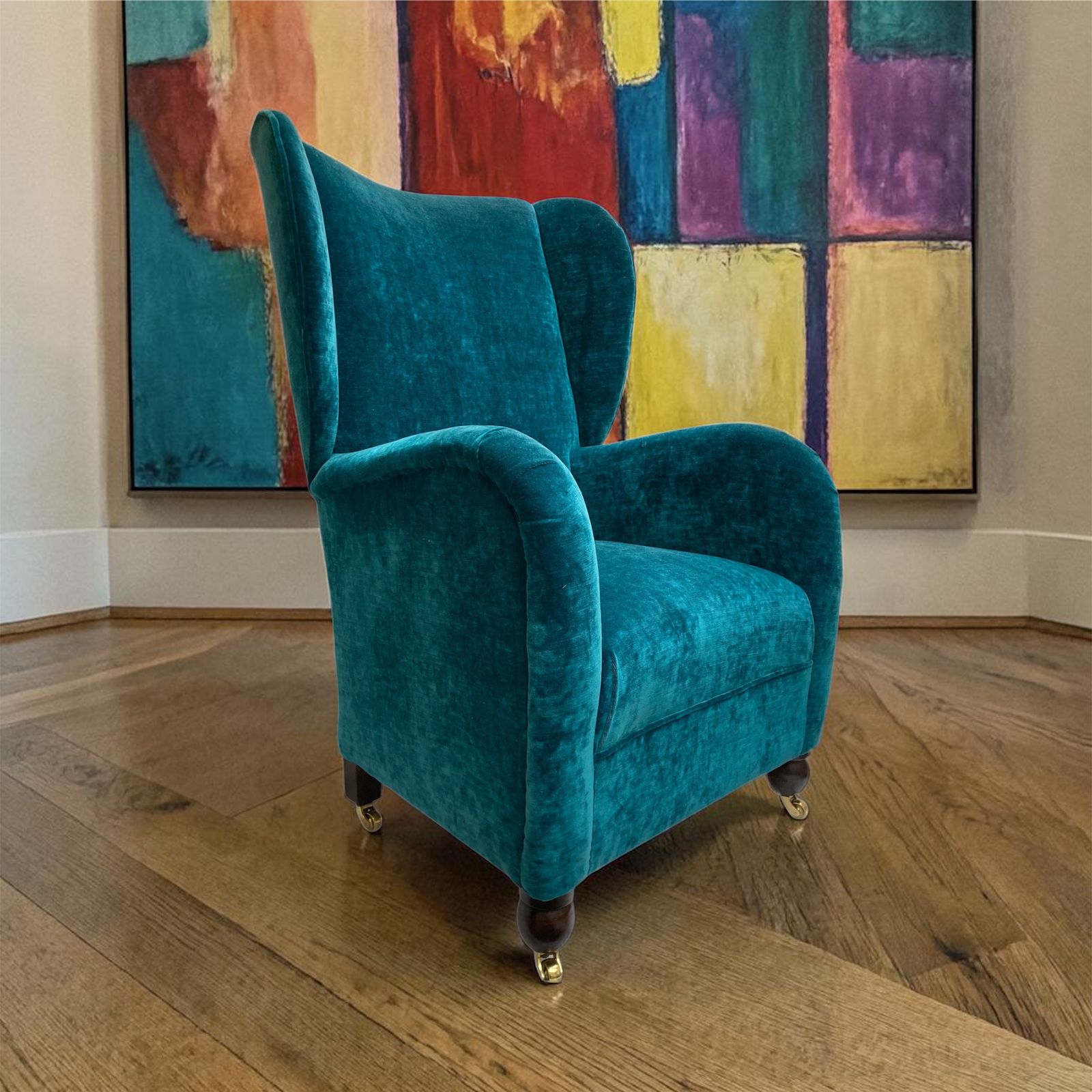 Small Art Deco Wing Back Recliner Rocking Chair (C.1930s, Attributed To Cintique / Firmback Works) Fully Restored