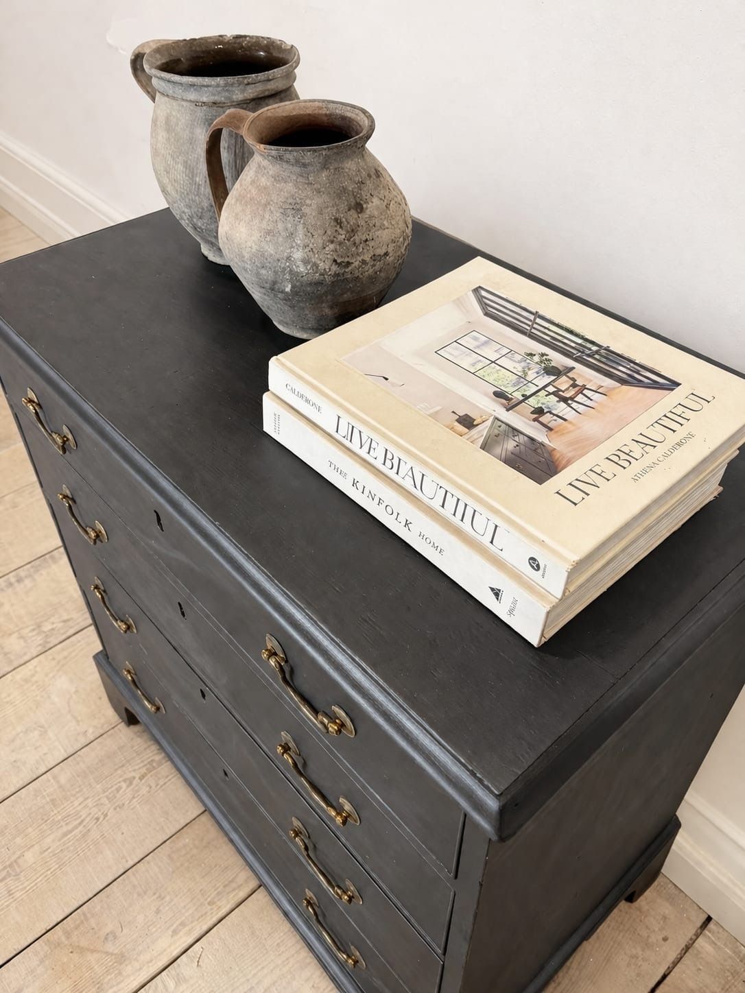 Georgian Antique Ebonised Chest Of Drawers photo furniture