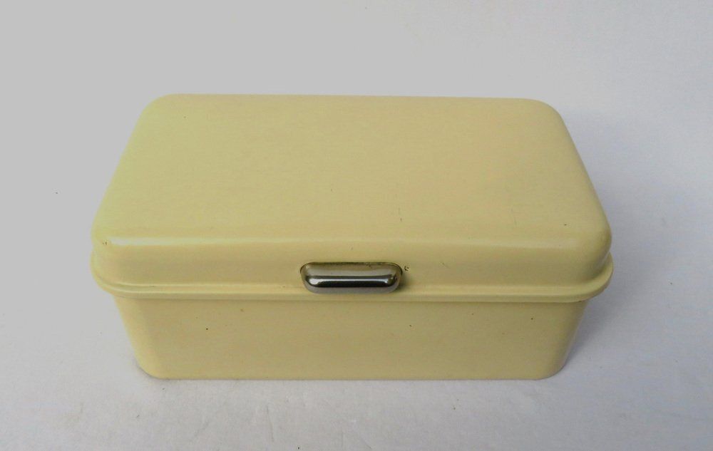 Bauhaus Nickel Plated Metal And Beige Lacquered Biscuit Tin By Marianne Brandt For Ruppel Werke, 1926 photo for sale