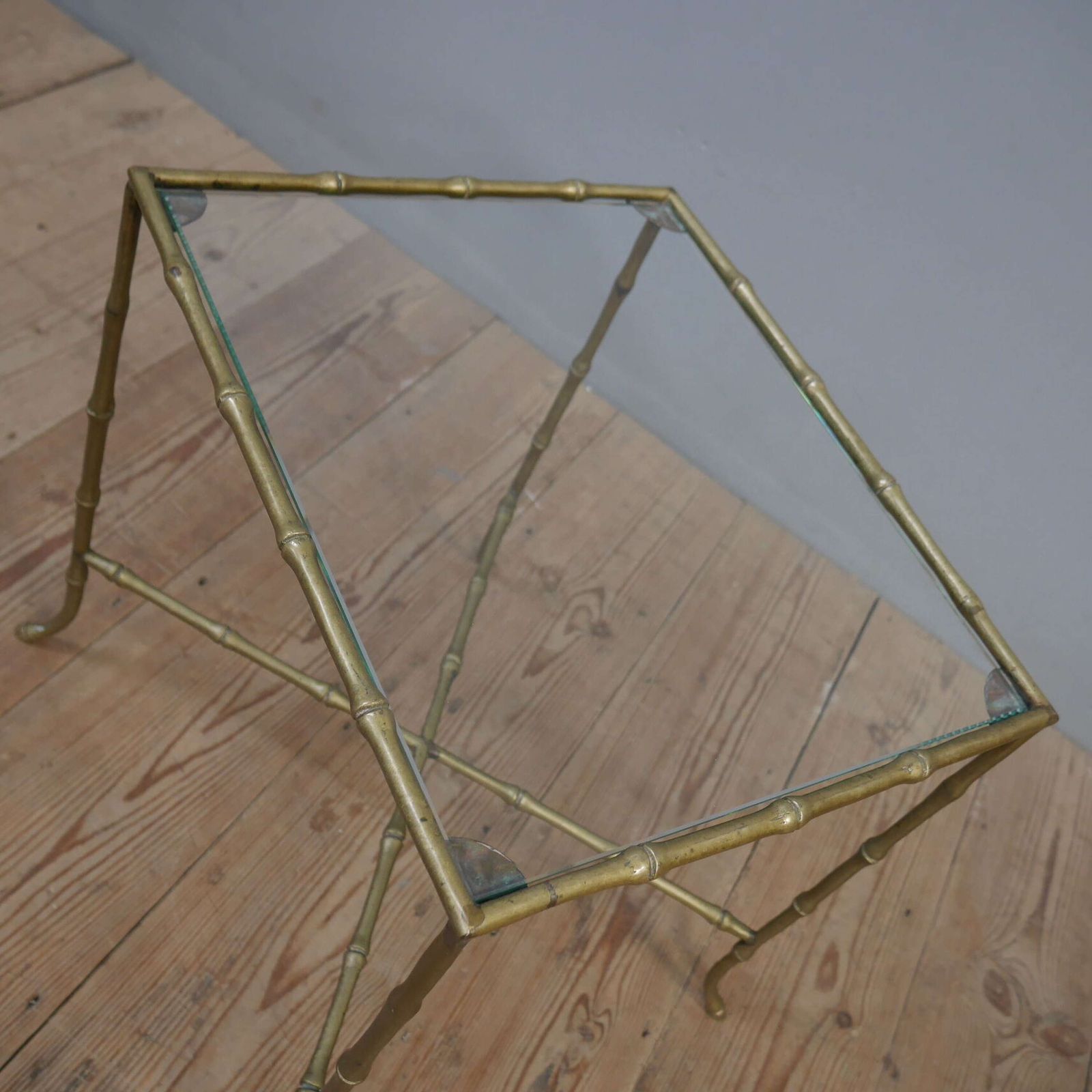 Maison Bagues Faux Bamboo Brass Side Table photo vinterior