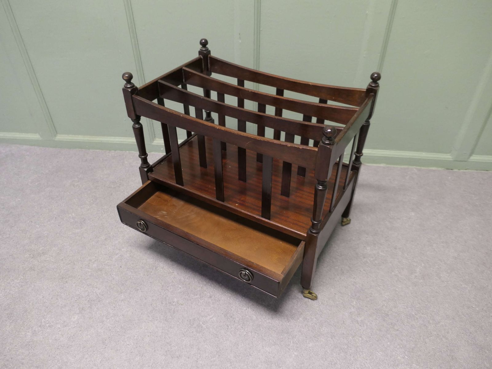 English Walnut Canterbury Magazine Stand This Is A Pretty Little Piece. photo furniture