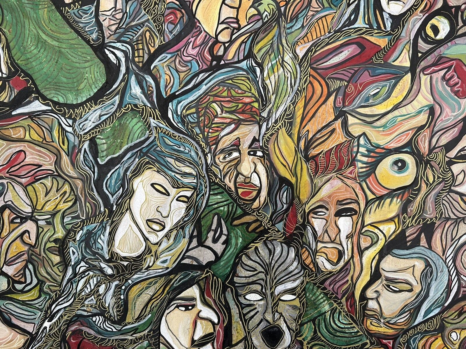 Original Acrylic Painting On Canvas, After Hieronymus Bosch By Marilena Fineanno photo buy