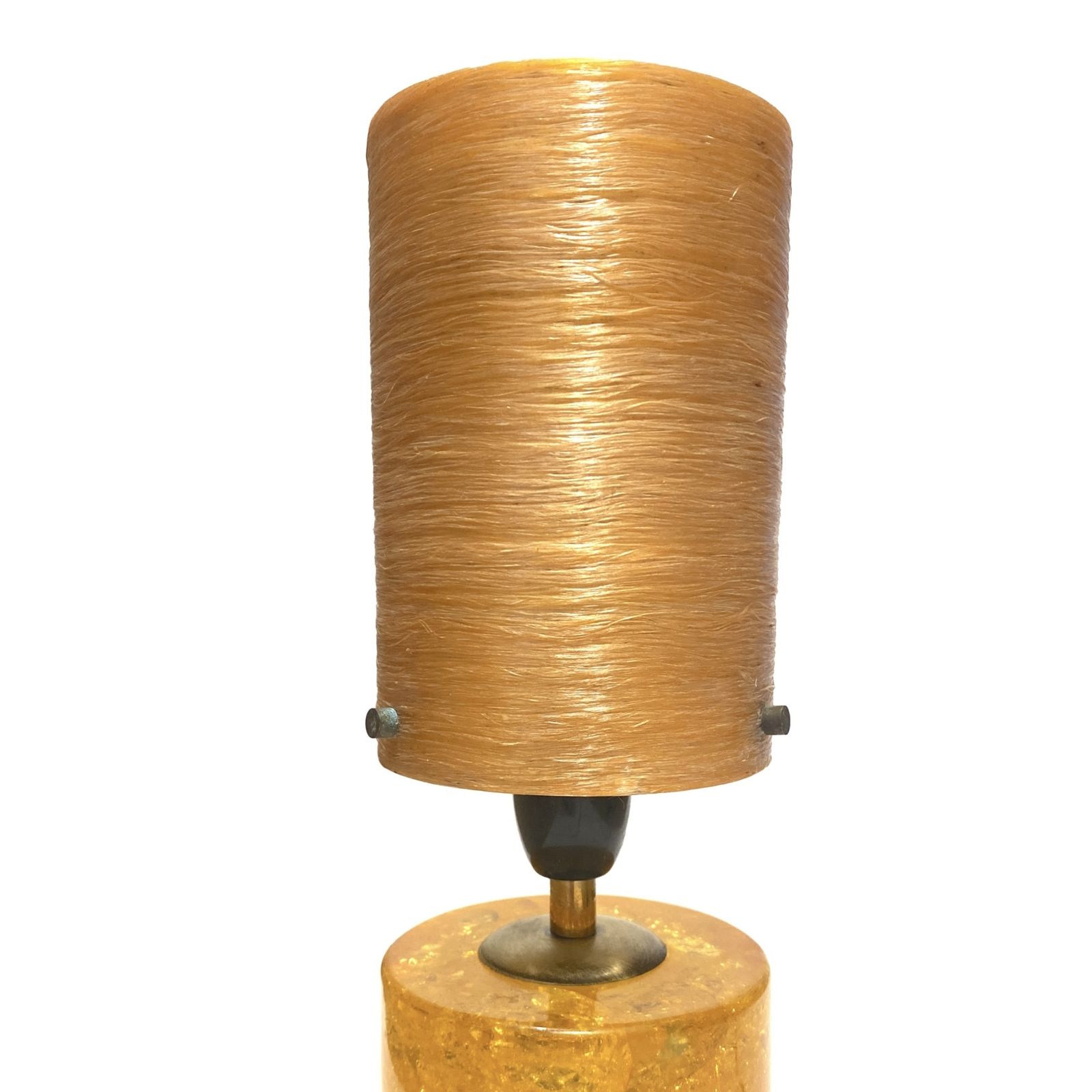 Vintage Shattaline Spun Fibreglass Lampshade 6" X 4" In Apricot/Light Orange