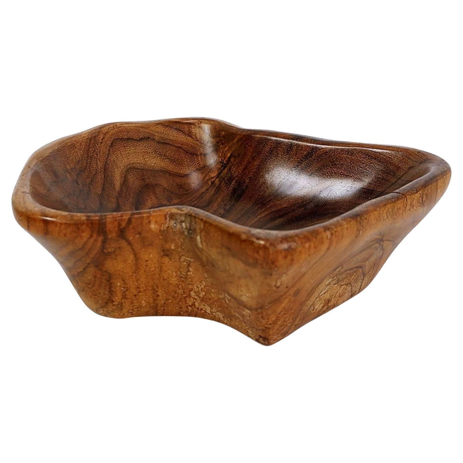 Brutalist Wood Bowl In The Spirit Of Alexandre Noll   1960s