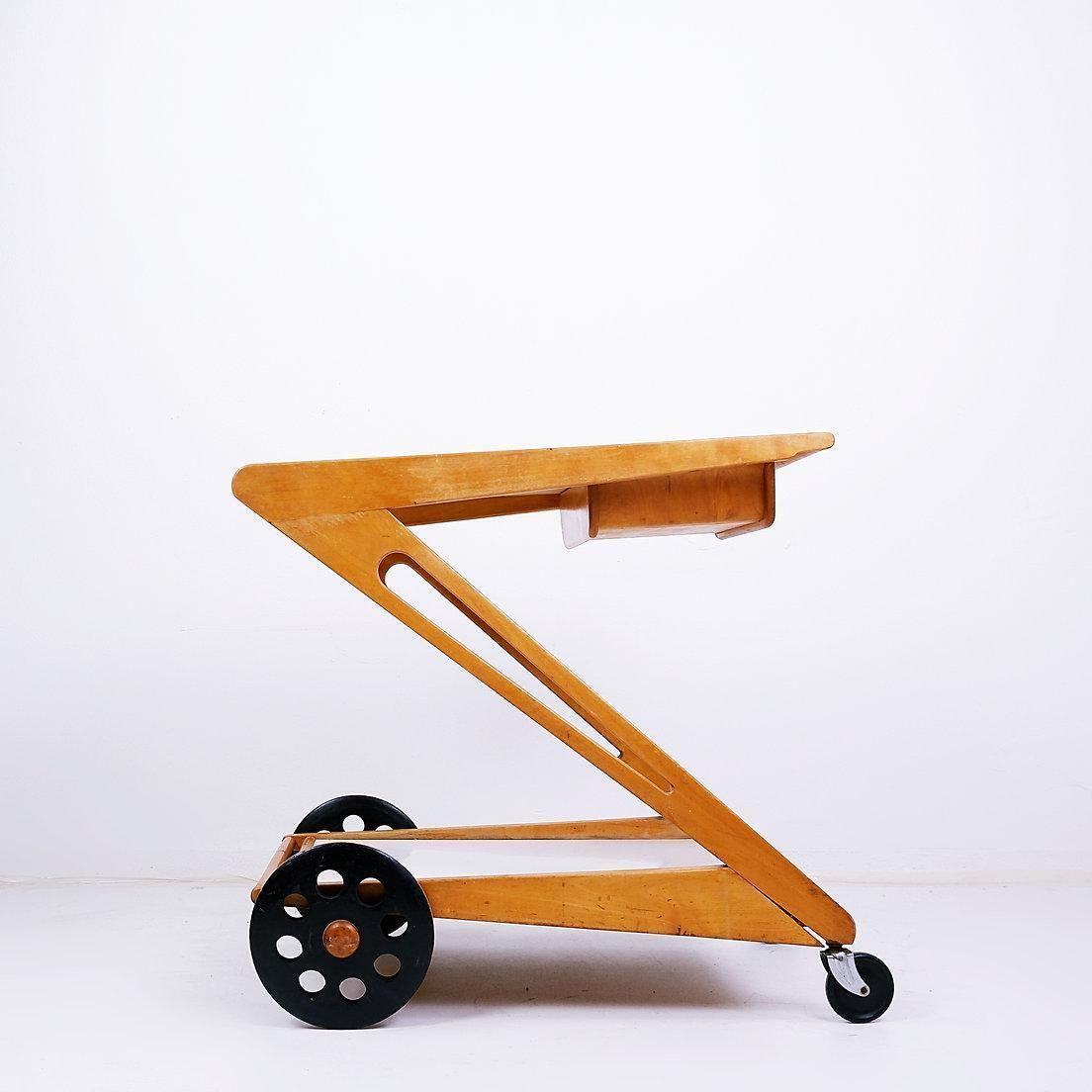 Furniture "Mobilo Pe03" Serving Trolley By Cees Braakman For Pastoe, 1950s photo