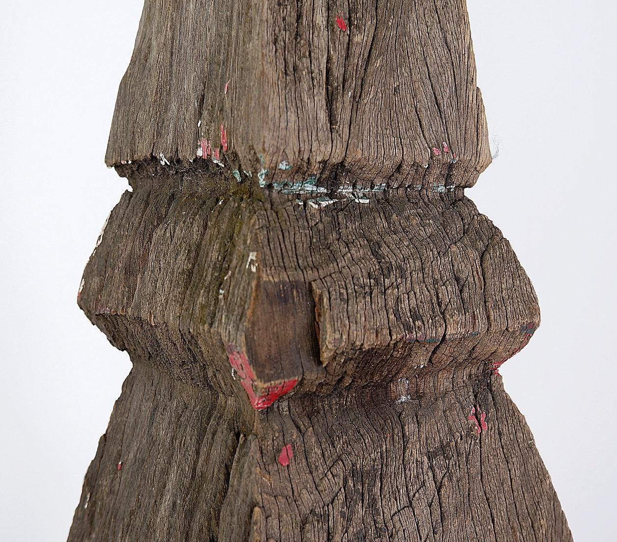 19th Century Thai Teak Wooden Stupa, Hand Carved Sculpture, Asia photo buy
