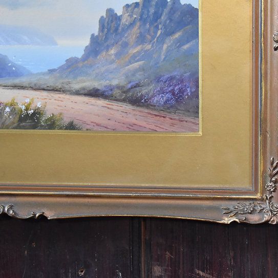 Antique 1920 Herbert Hicks Valley Of Rocks Lynton Devon Watercolour Painting Art photo Art