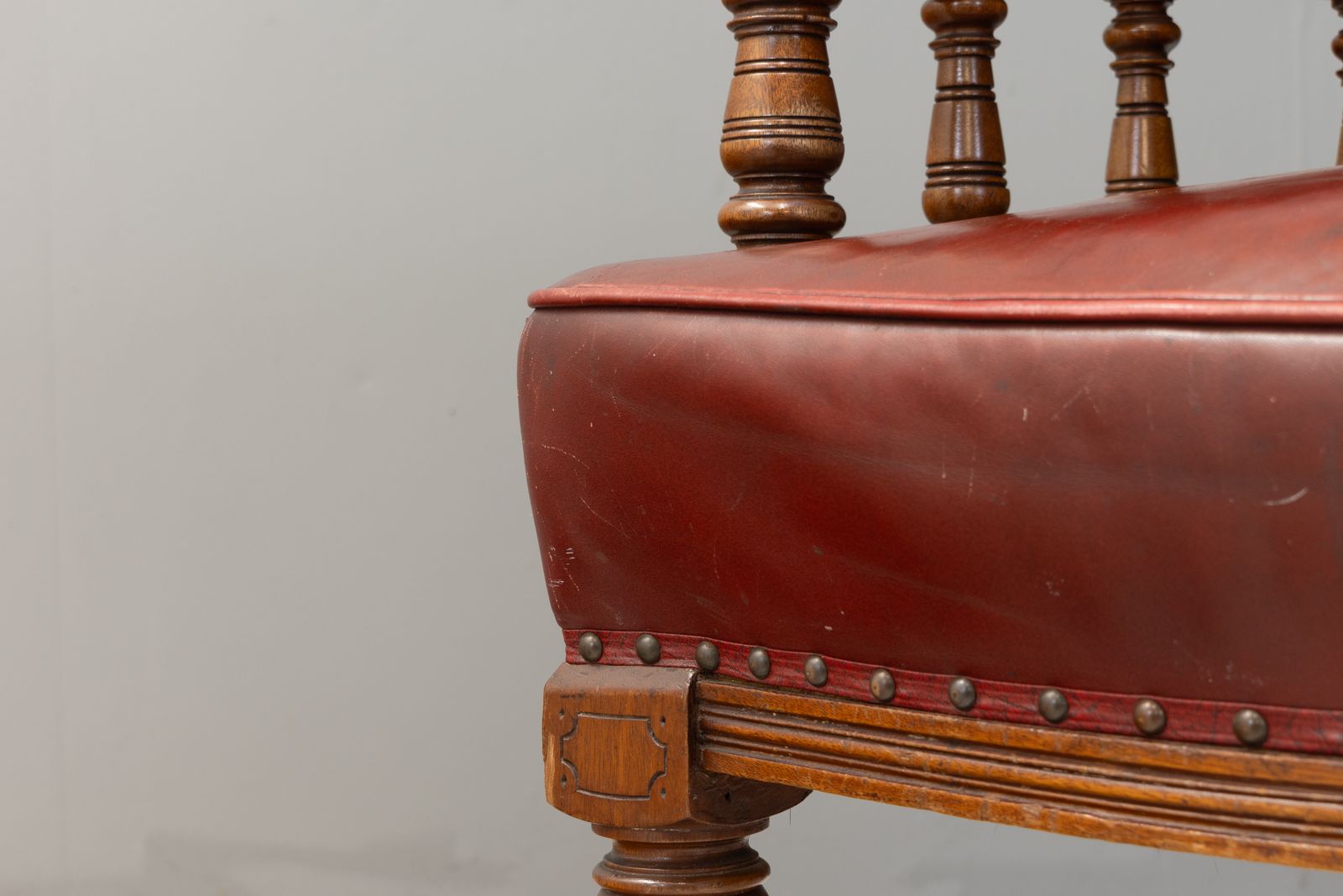 Leather Desk Chair, 1800s, Walnut photo 1120.0