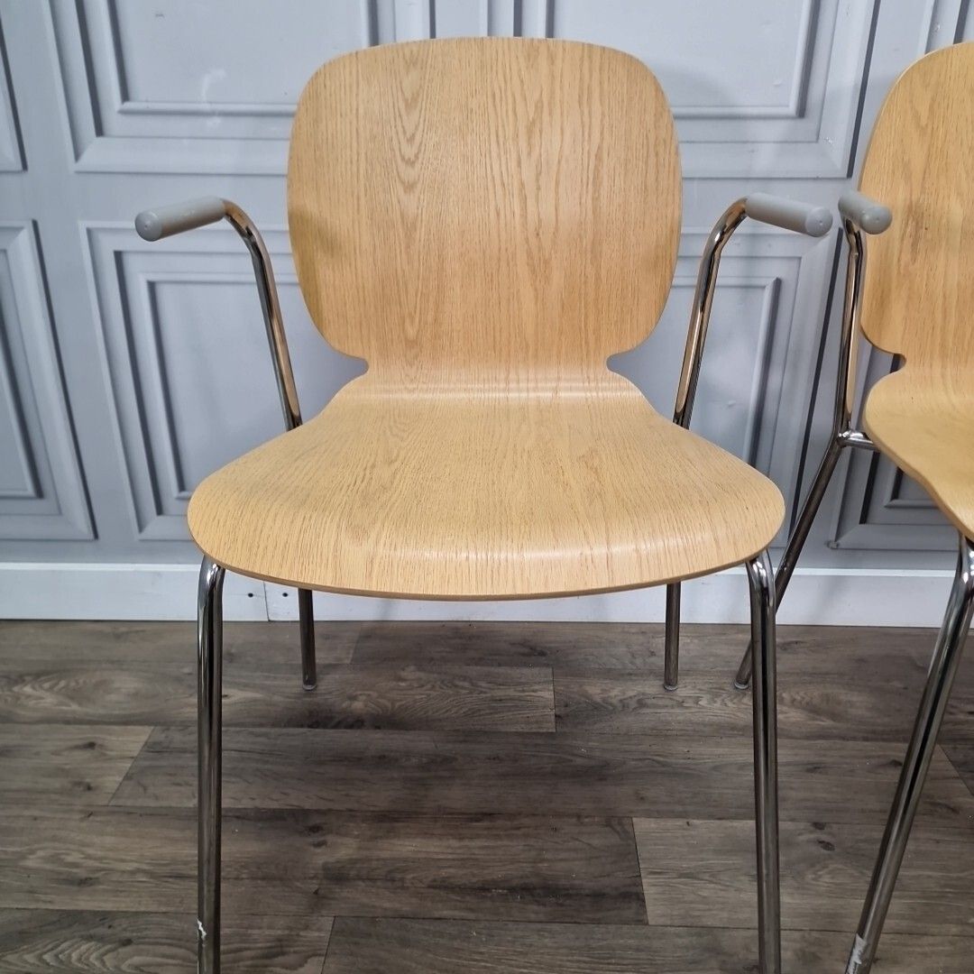 Retro Pair X2 Ikea Dietmar Chrome Mid Century Style Arm Office Desk Chairs Seat photo Furniture