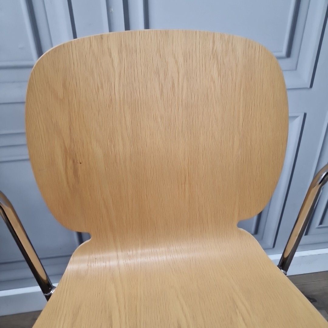 Retro Pair X2 Ikea Dietmar Chrome Mid Century Style Arm Office Desk Chairs Seat photo vintage