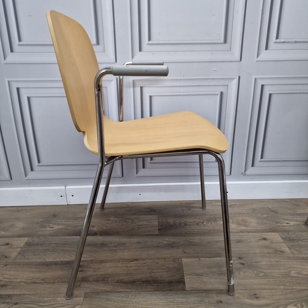 photo vintage Retro Pair X2 Ikea Dietmar Chrome Mid Century Style Arm Office Desk Chairs Seat