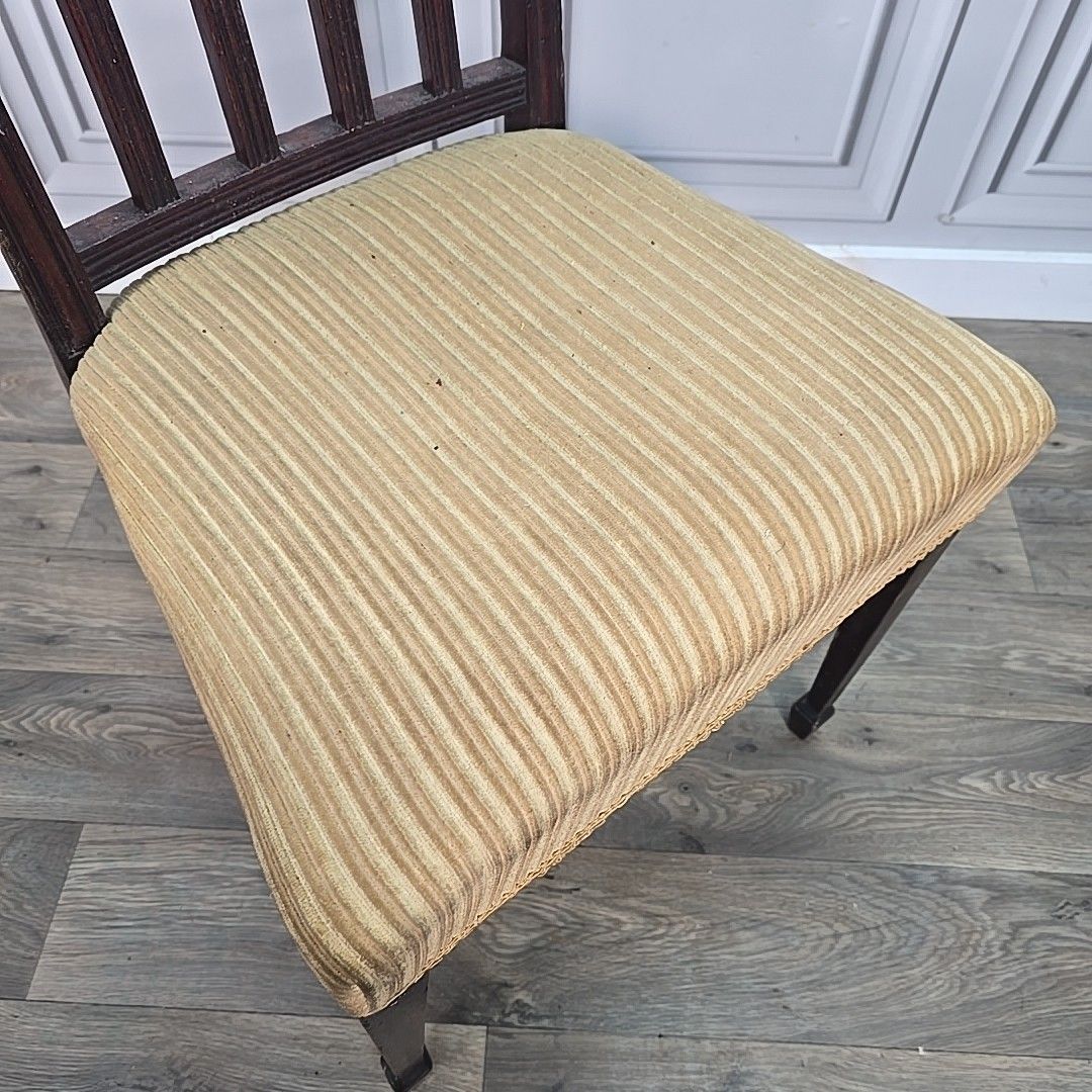 Antique Edwardian Mahogany Chair Reeded Slat Back Bedroom Desk Office Hall Wood photo Furniture