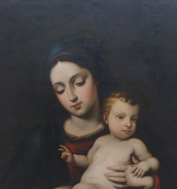 17th/18th Century Large Oil Painting On Canvas Madonna With Child Old Master photo 1500.0
