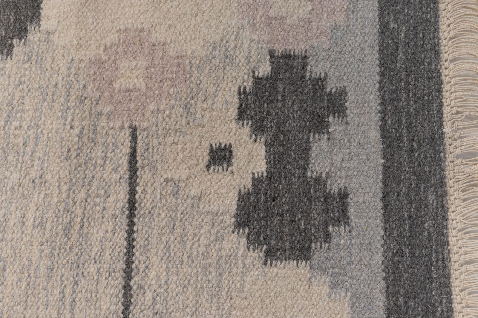 Mid Century Swedish Kilim In Grey Tones photo vinterior