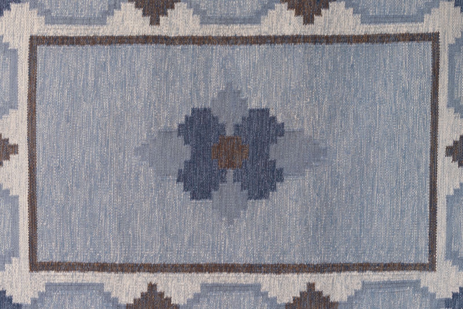 Mid Century Swedish Kilim In Blues And Browns photo furniture