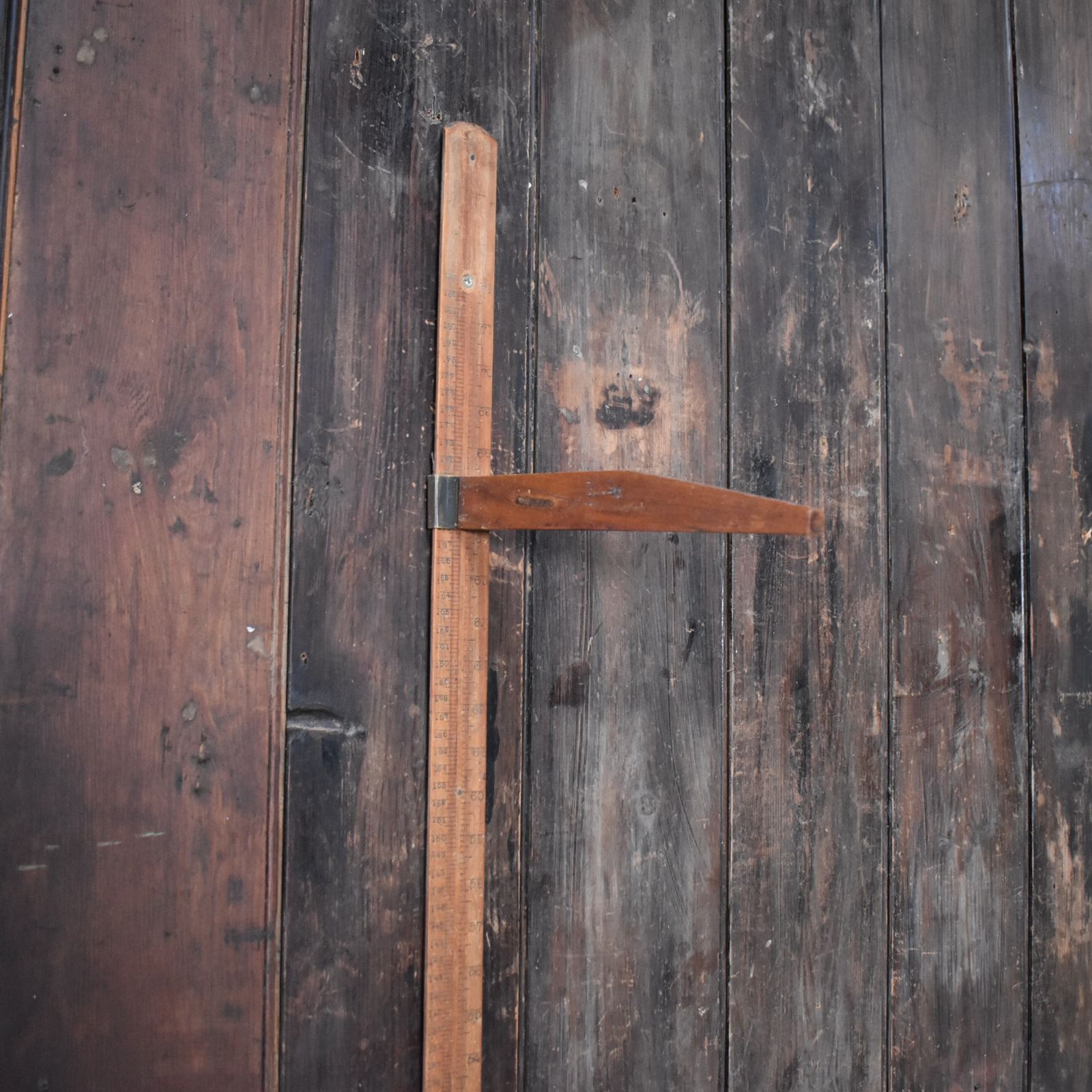 Antique 1900s Boxwood And Brass 6 Foot Doctors Nurse Measuring Height Stick photo buy