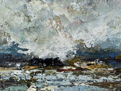 Andrew Hood B.1964 Signed Acrylic Painting Upper Loch Torridon photo Art