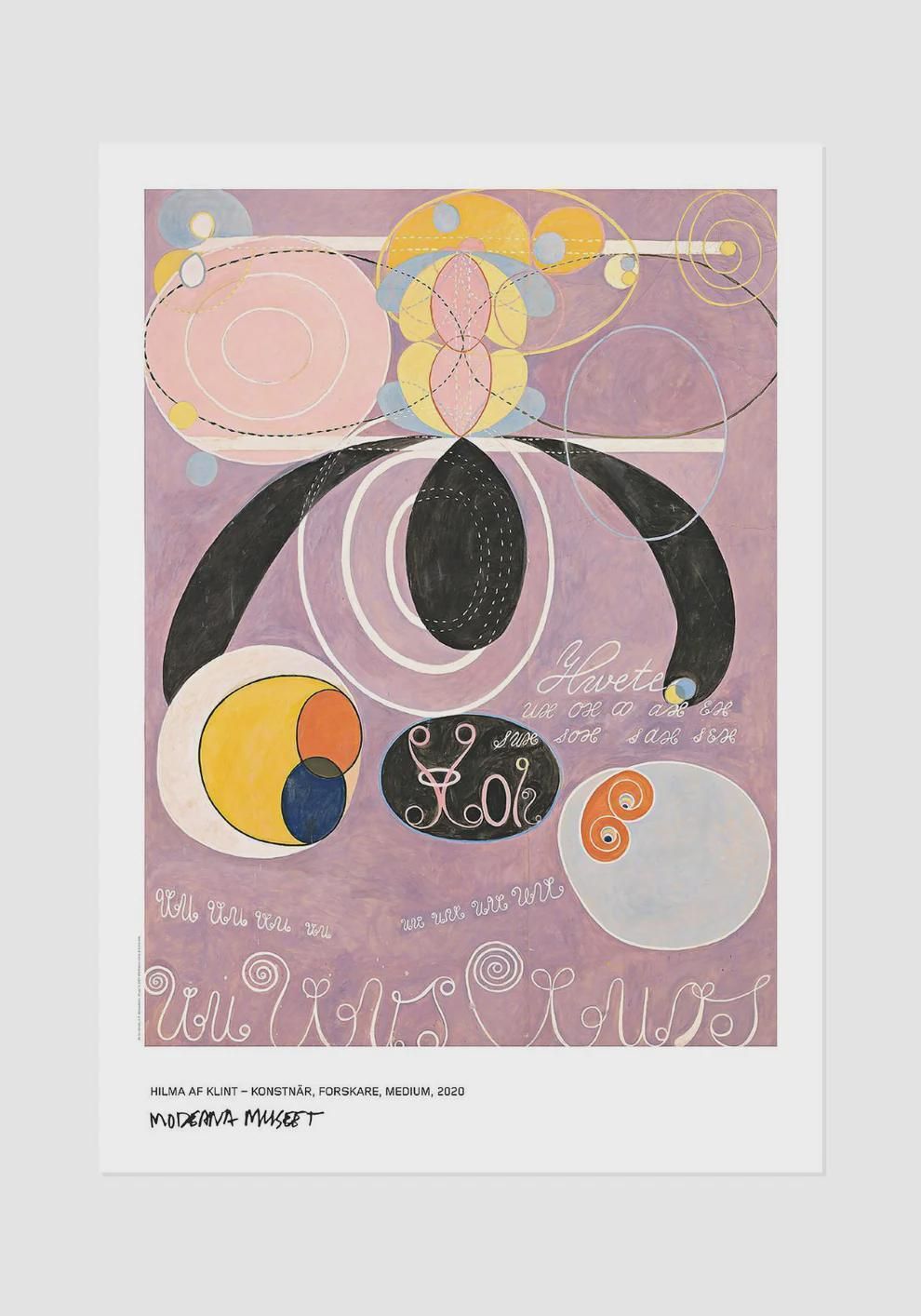 Authentic Hilma Af Klint Exhibition Poster   De Tio Största, Mannaåldern, Nr 6   Official Museum Print