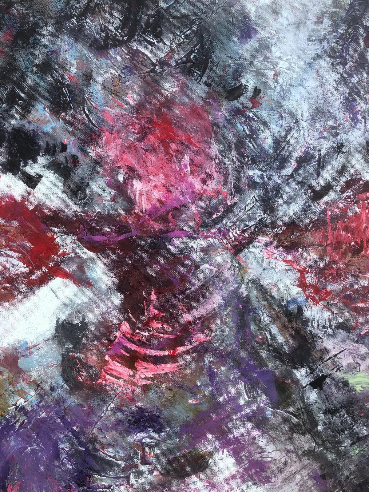 Nerea Caos, Black Angel, peinture à l'huile expressionniste abstraite, gestuelle et figurative, contemporaine, 2023 photo buy