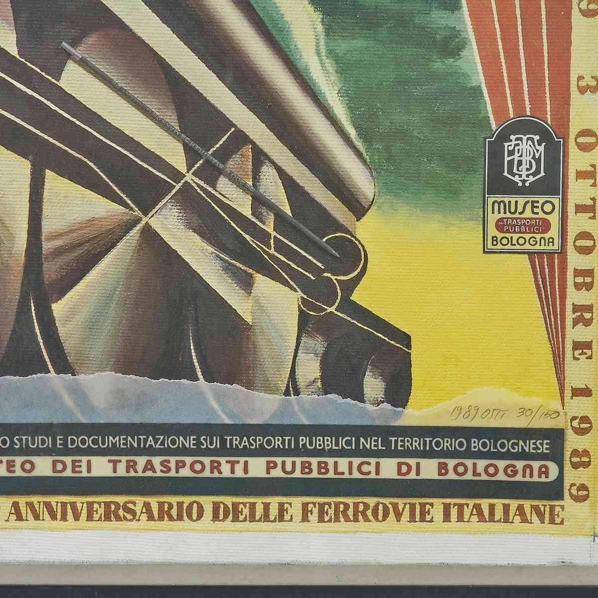 Poster 150th Anniversary Of The Italian Railways, 1989 photo for sale