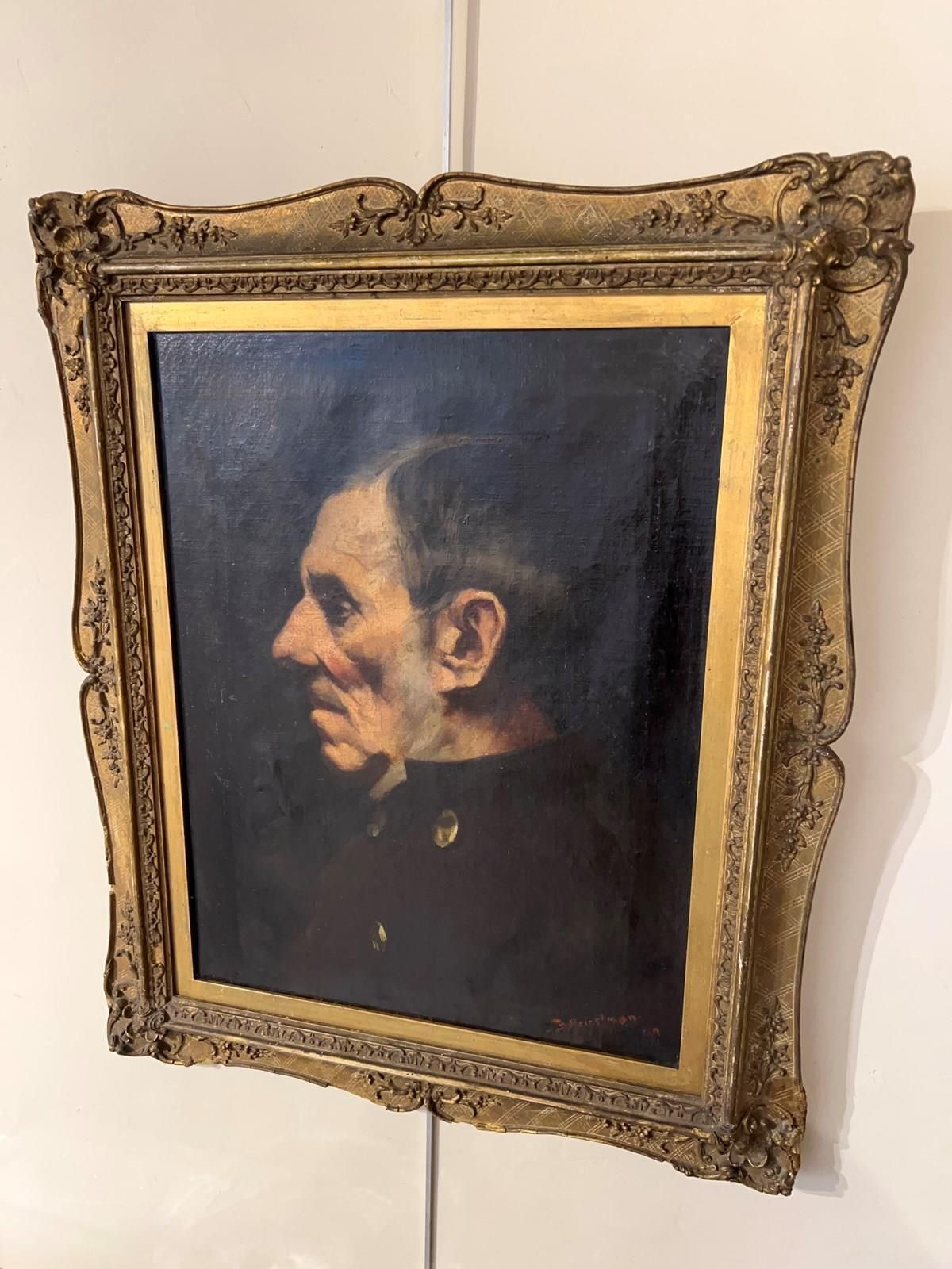 Oil On Canvas Portrait By Bertram Priestman Ra, Exhibited Royal Academy 1890 photo furniture