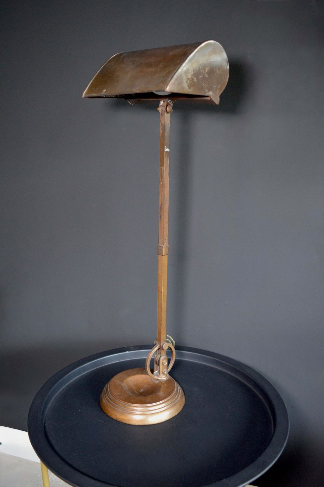 1920s Gec Copper Bankers Lamp