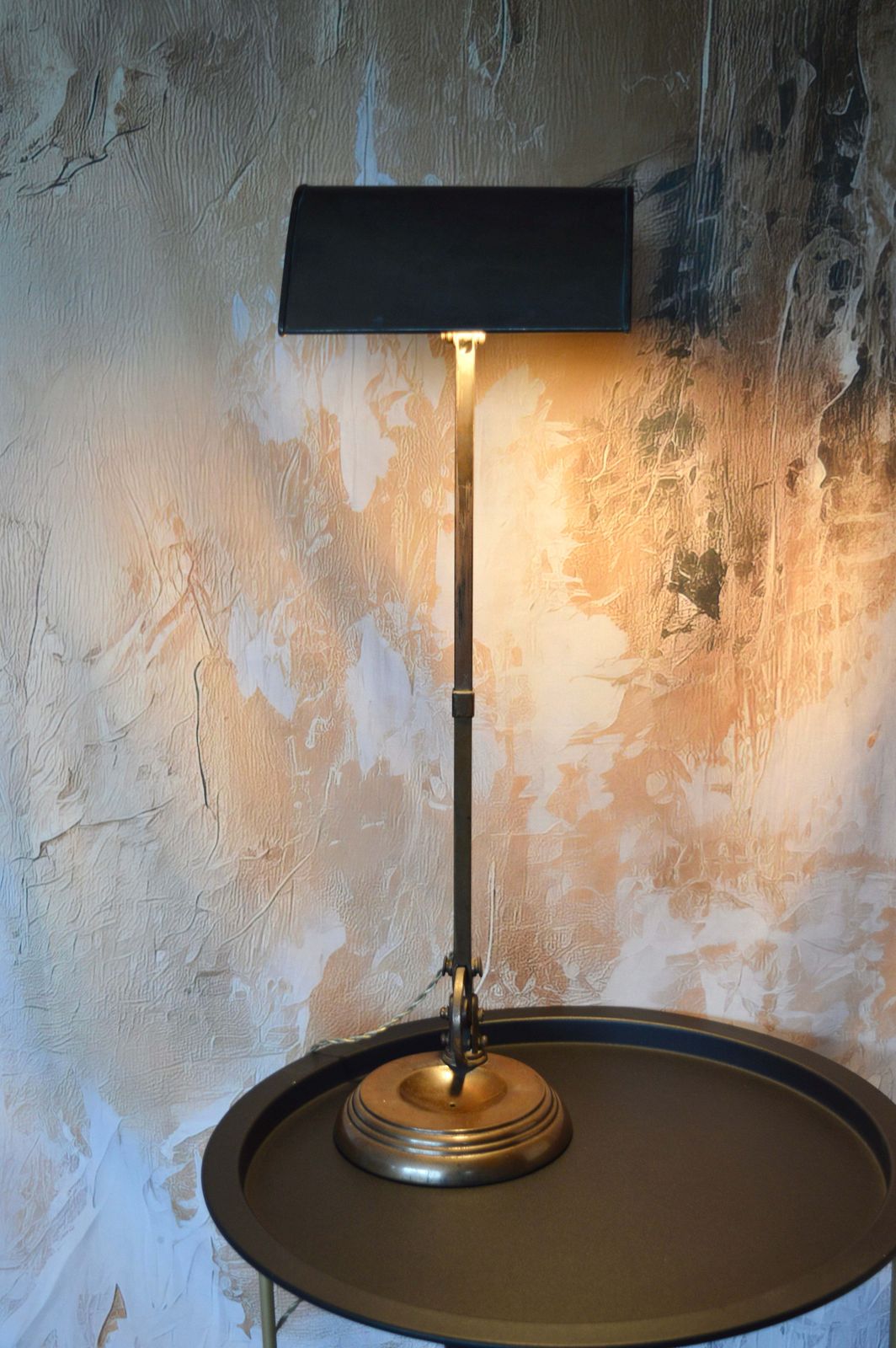 1920s Gec Copper Bankers Lamp photo for sale