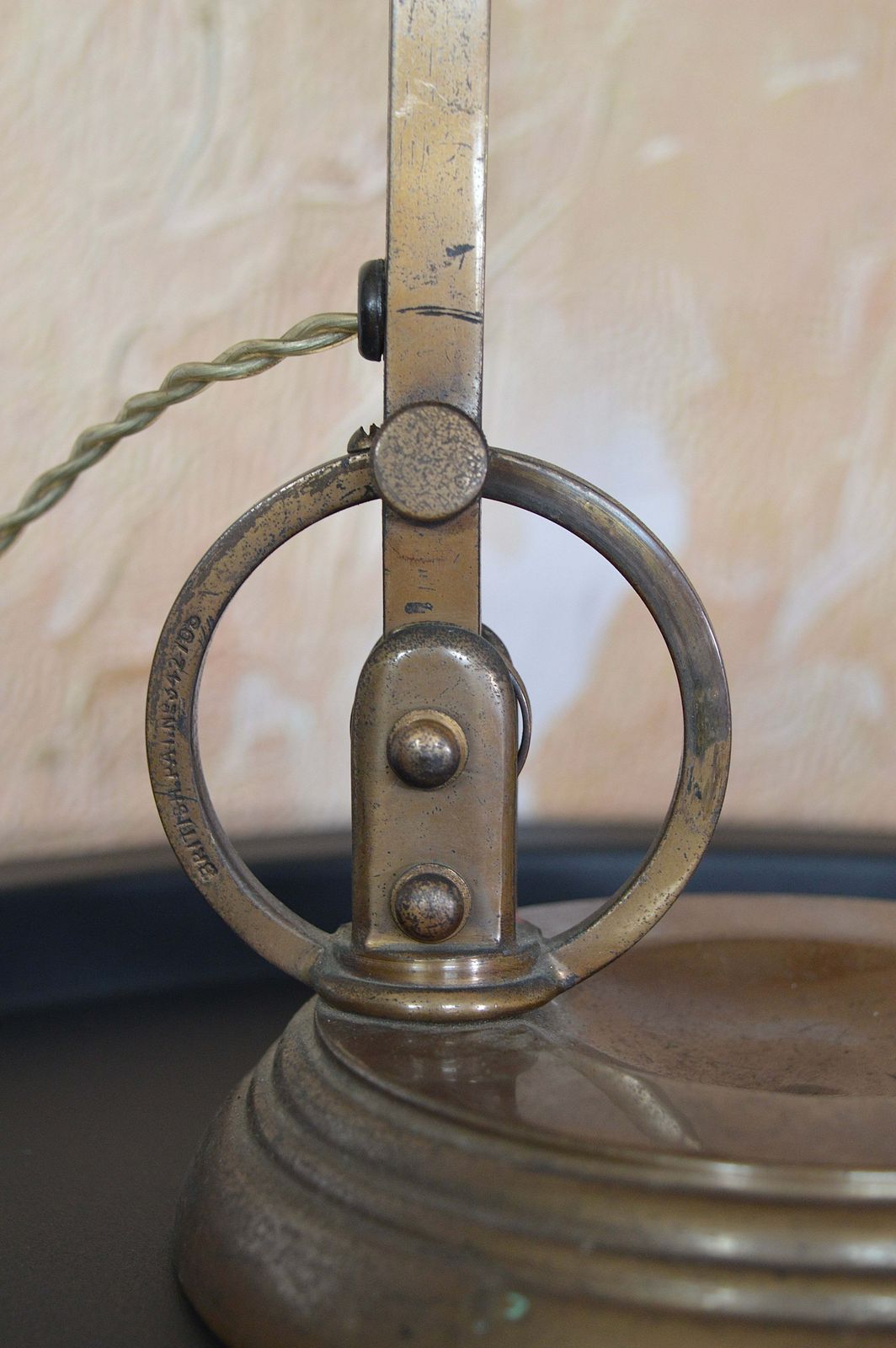 photo for sale 1920s Gec Copper Bankers Lamp