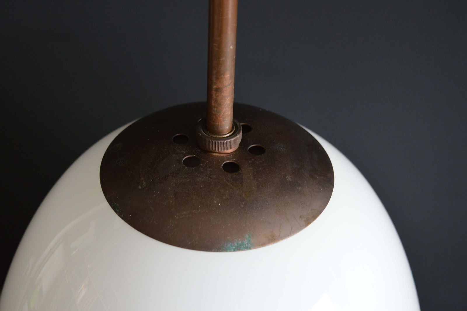1930s General Electric Company (Gec) Opaline Tulip Pendant Light photo for sale