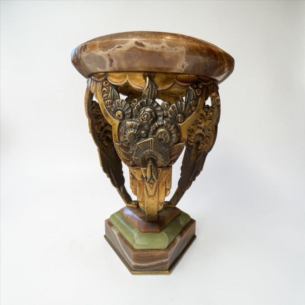 photo buy Art Deco French Clock With Its Pair Of Matching Garnitures
