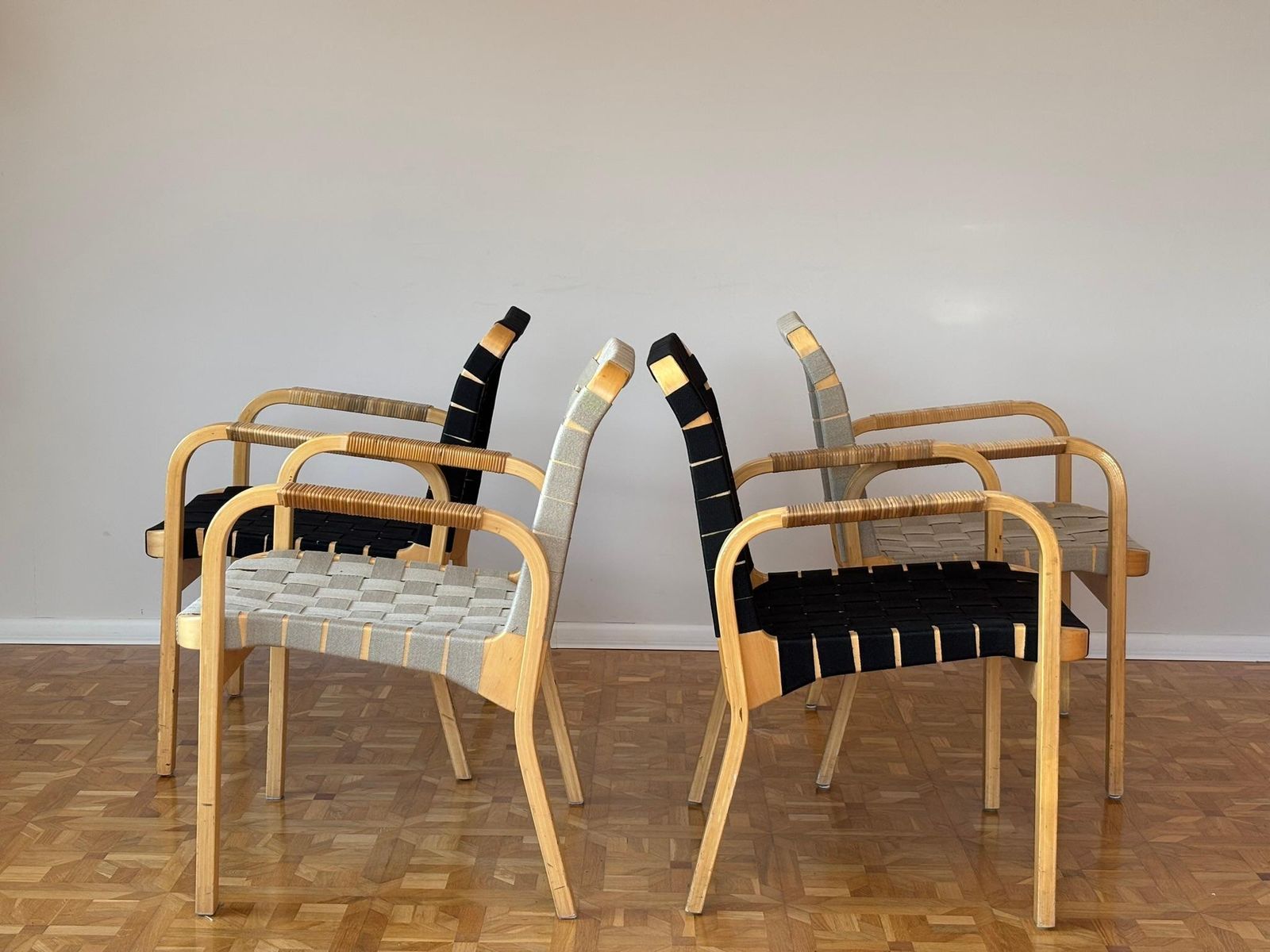 Model 45 Lounge Chairs By Alvar Aalto For Artek, 1970s Set Of 4 photo Furniture
