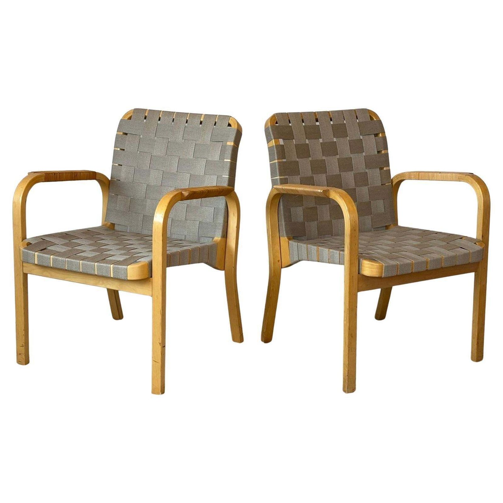 Model 45 Lounge Chairs By Alvar Aalto For Artek, 1970s Set Of 2