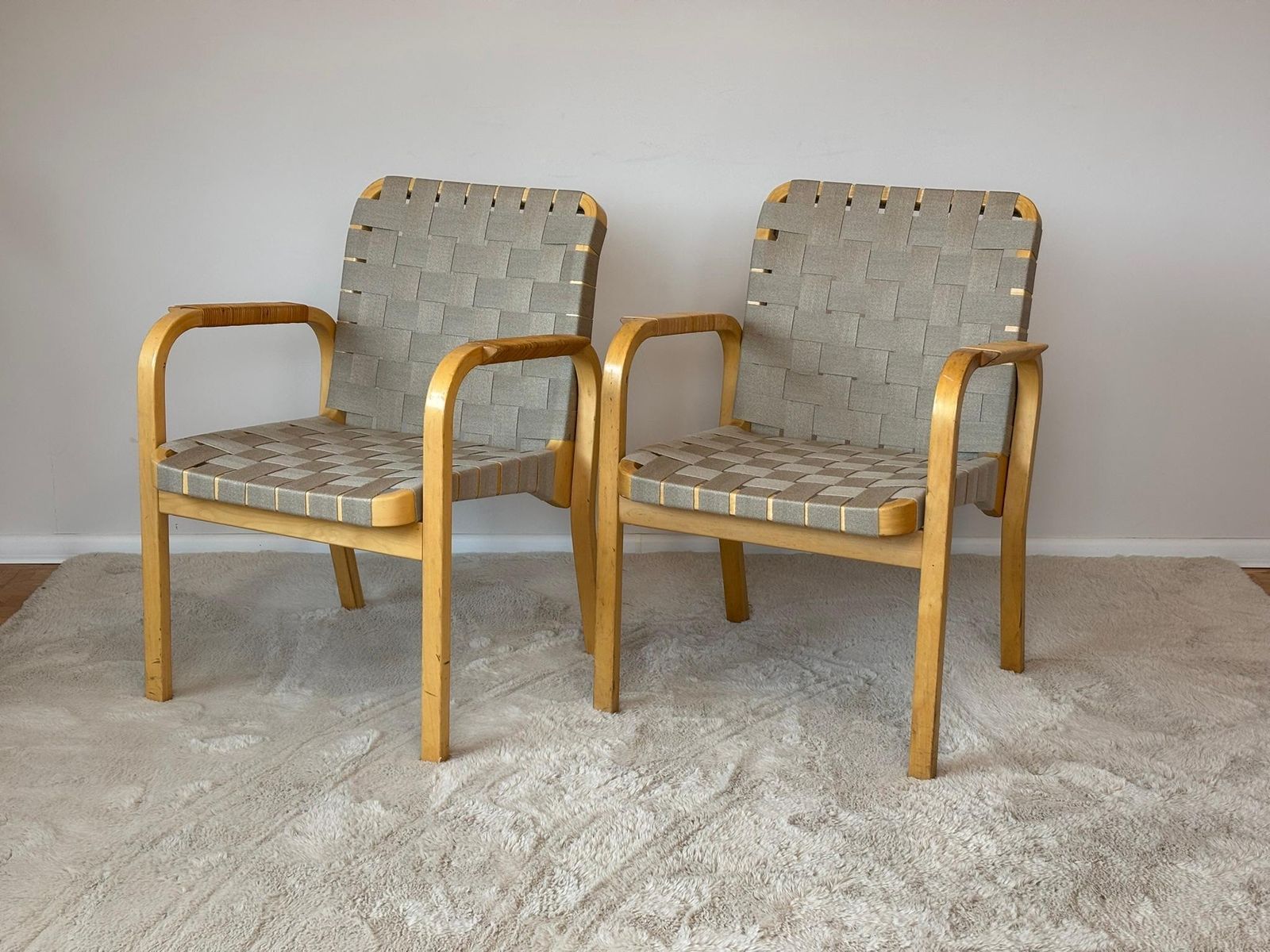 Model 45 Lounge Chairs By Alvar Aalto For Artek, 1970s Set Of 2 photo for sale