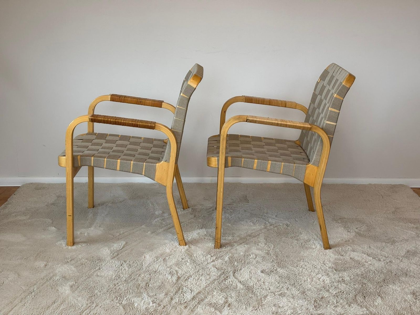 Model 45 Lounge Chairs By Alvar Aalto For Artek, 1970s Set Of 2 photo Furniture