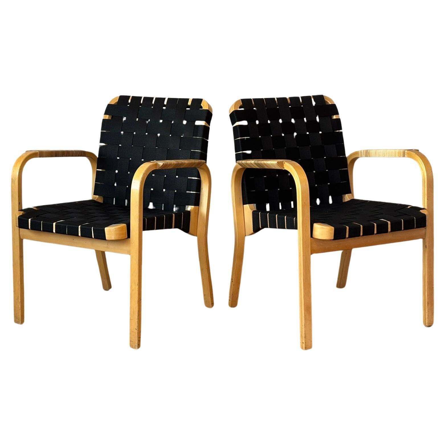 Model 45 Lounge Chairs By Alvar Aalto For Artek, 1970s Set Of 2
