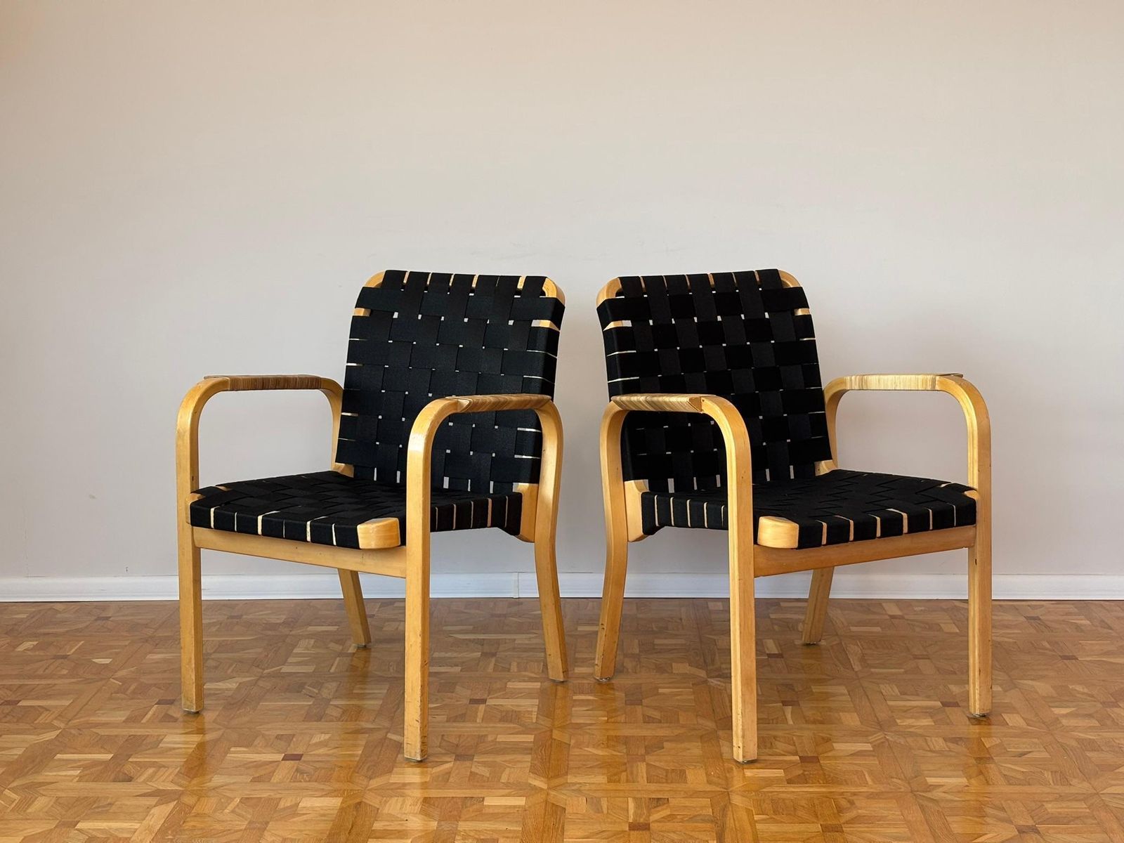 Model 45 Lounge Chairs By Alvar Aalto For Artek, 1970s Set Of 2 photo for sale