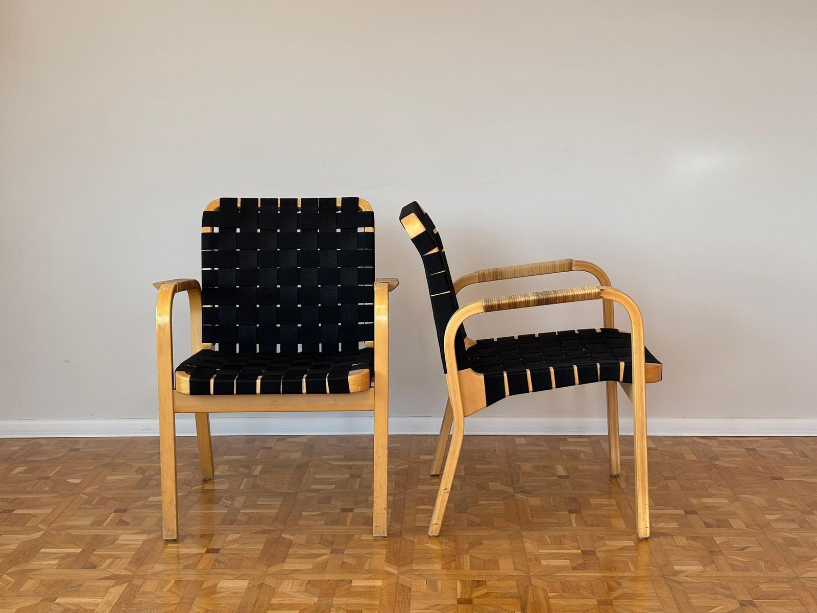 Furniture Model 45 Lounge Chairs By Alvar Aalto For Artek, 1970s Set Of 2 photo