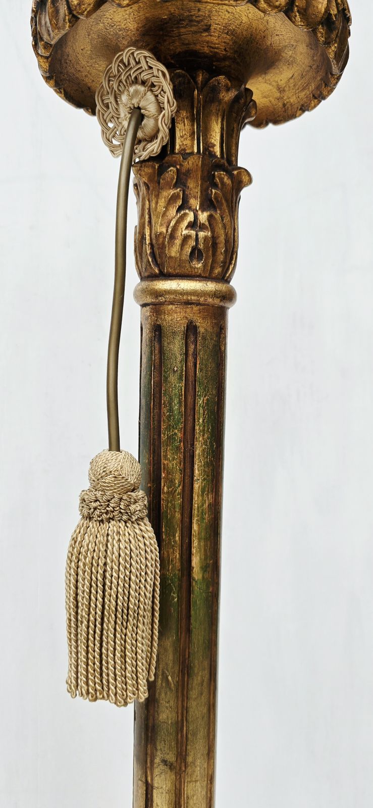 A 1920s Art Nouveau Carved Giltwood Standard Lamp. photo vinterior