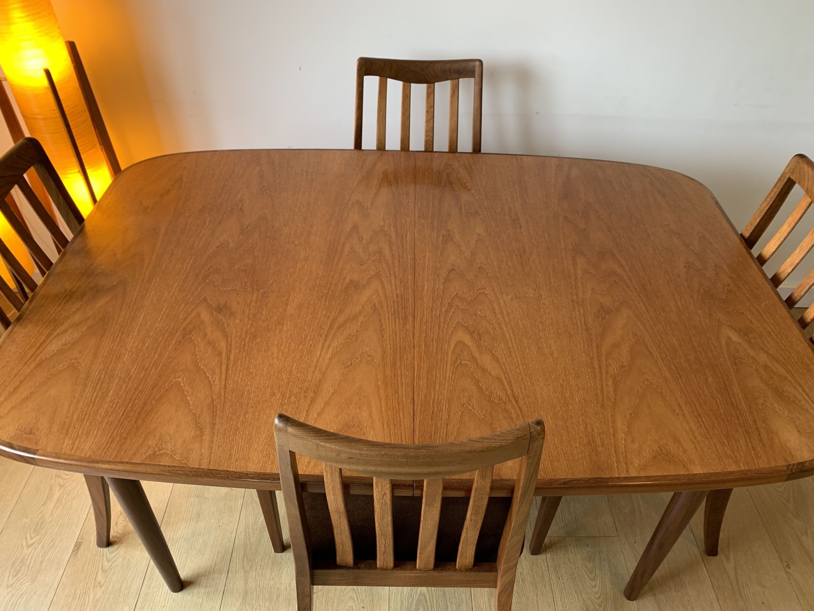 Restored G Plan Fresco Extending Table & 6 G Plan Lesley Dandy Designed Dining Chairs photo Furniture