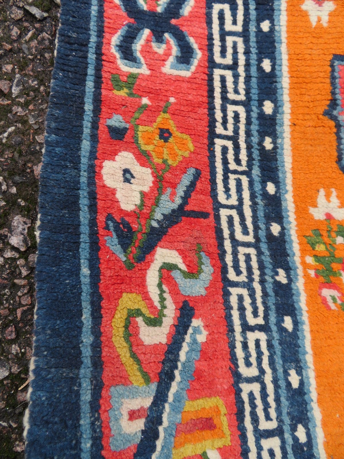 Antique Tibetan Rug. 137cm X 75cm. photo vintage