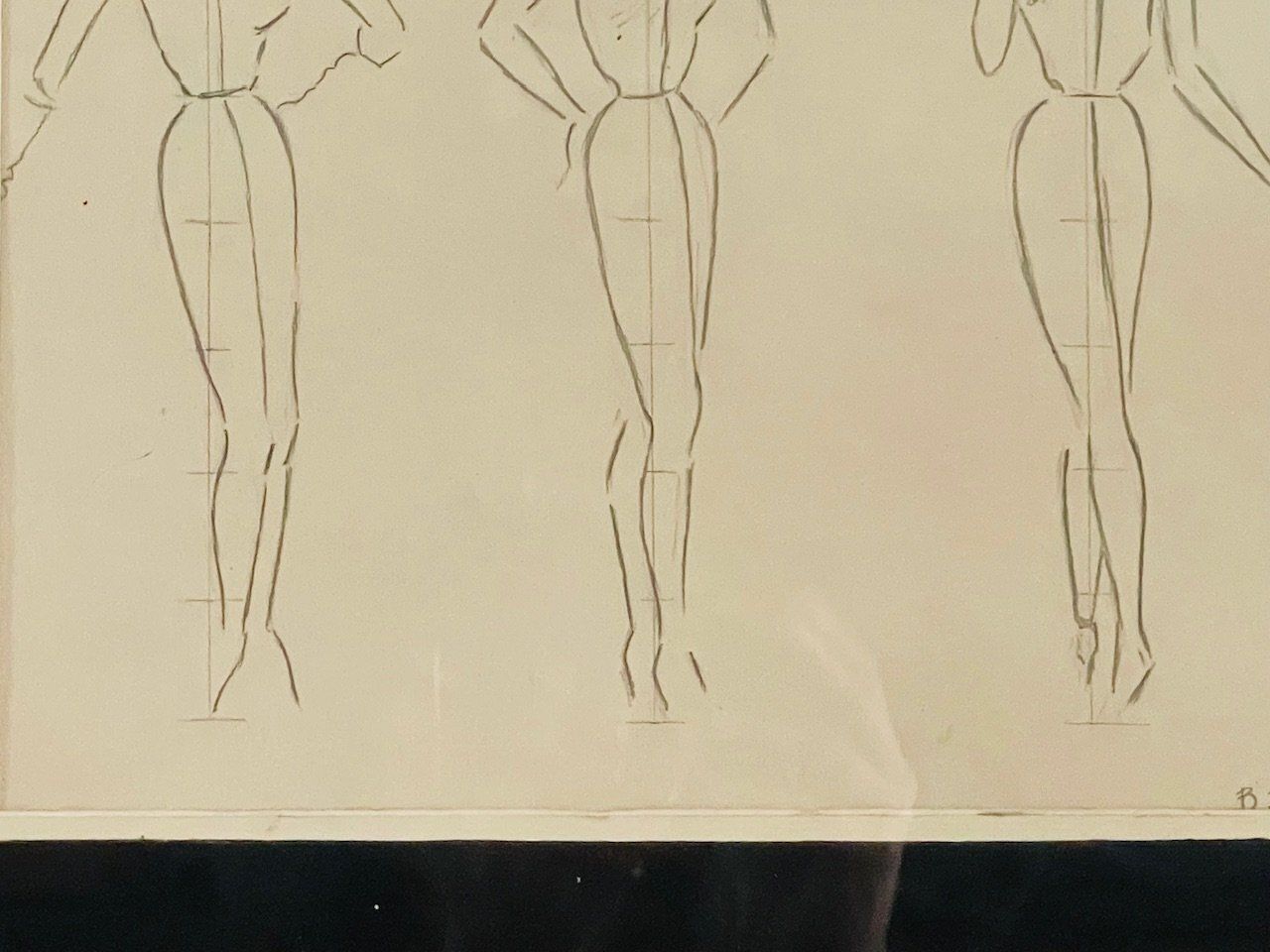 photo for sale Berthe Duquaine, Sketches, 1951, Pencil On Paper, Framed