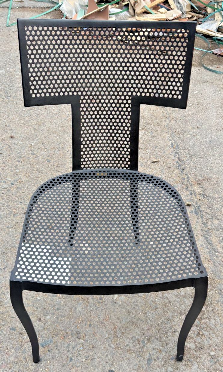 Made Goods Hadley Black Mesh Metal & Alsek White Cushion Dining Chair Ex Display photo for sale