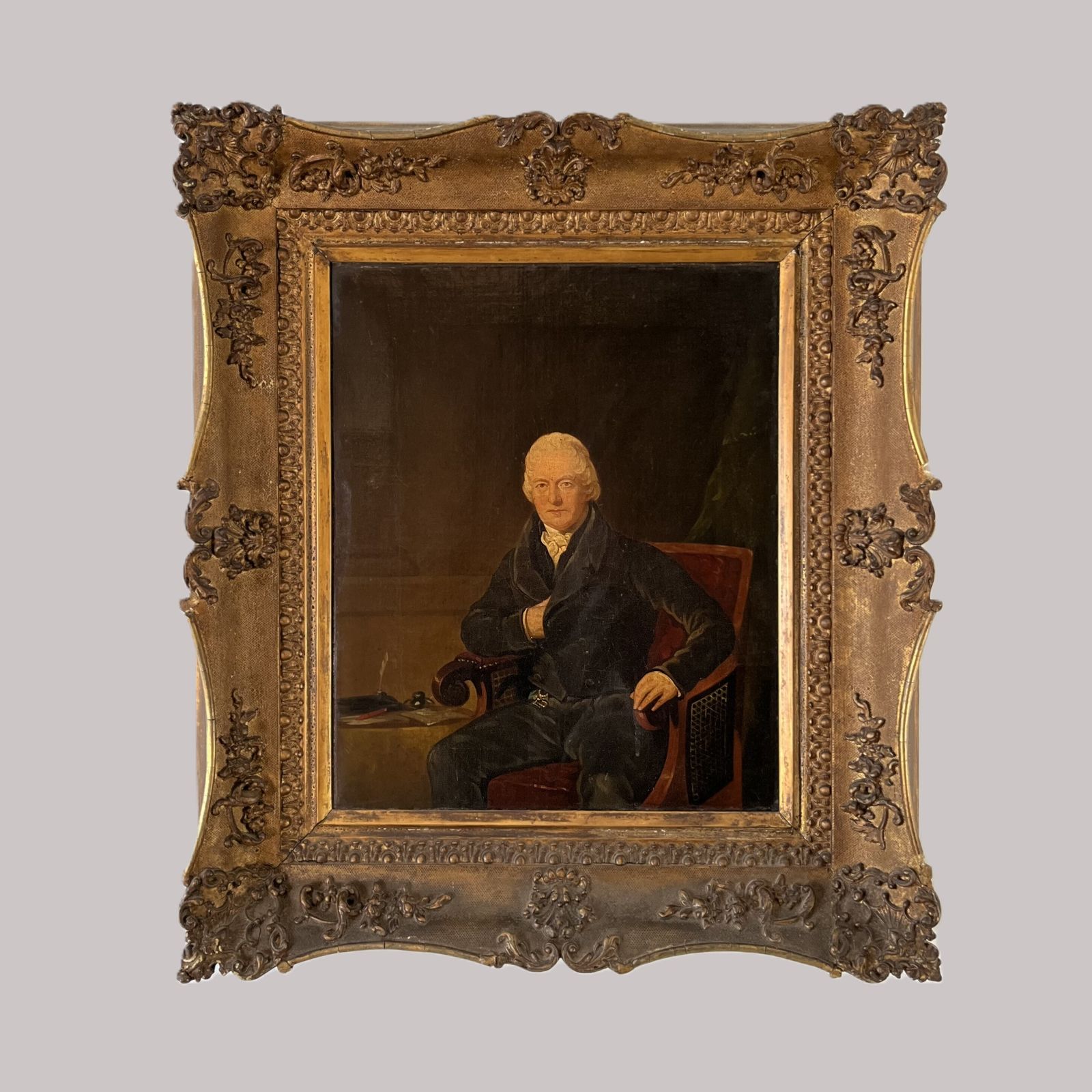 Antique Oil On Canvas Portrait Of Sir Astley Cooper